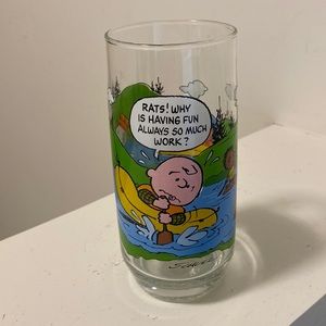McDonalds Charlie Brown Vintage Glass 6”